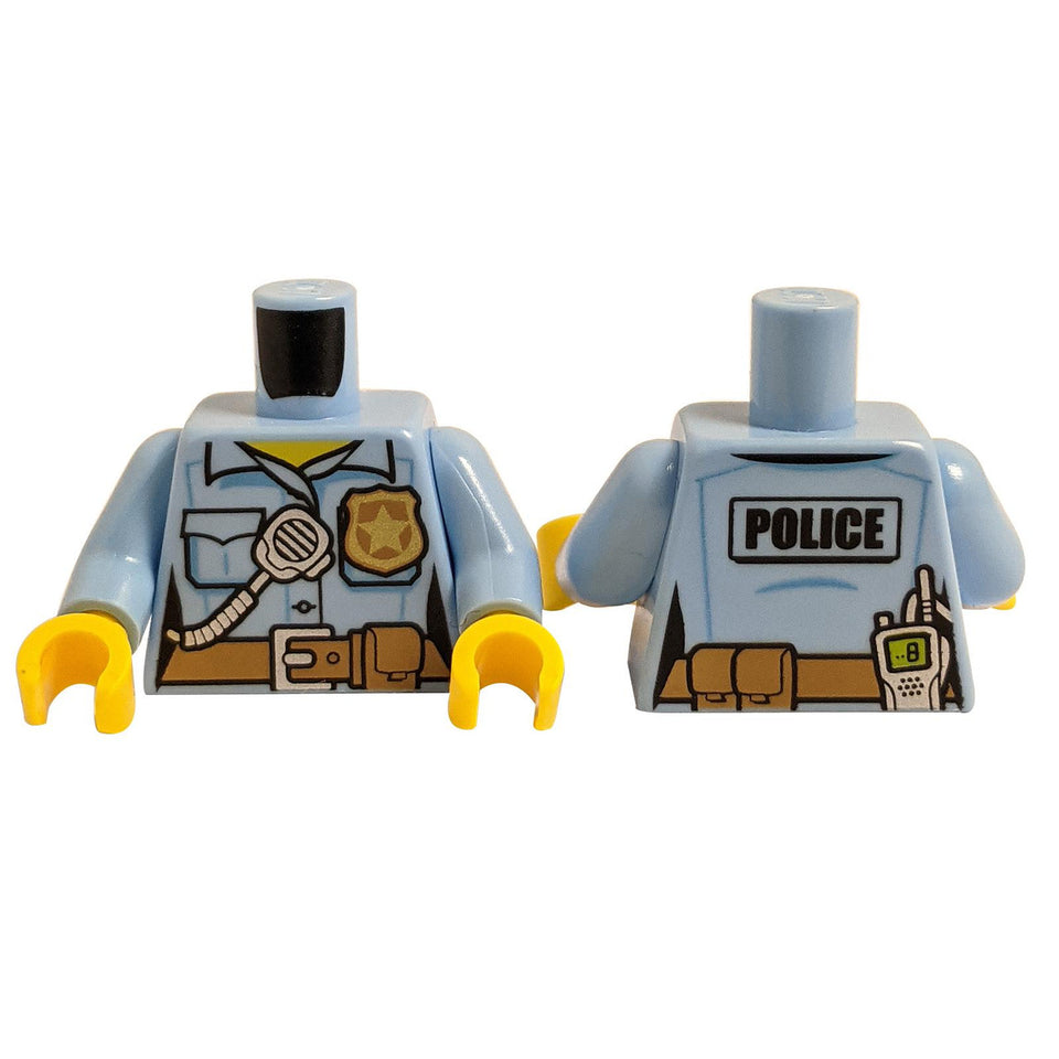 LEGO police shirt torso with badge radio and back print 973pb2663c01