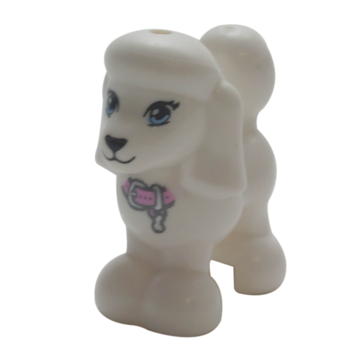 Friends poodle dog figure with bright pink collar part 11575pb01 - side