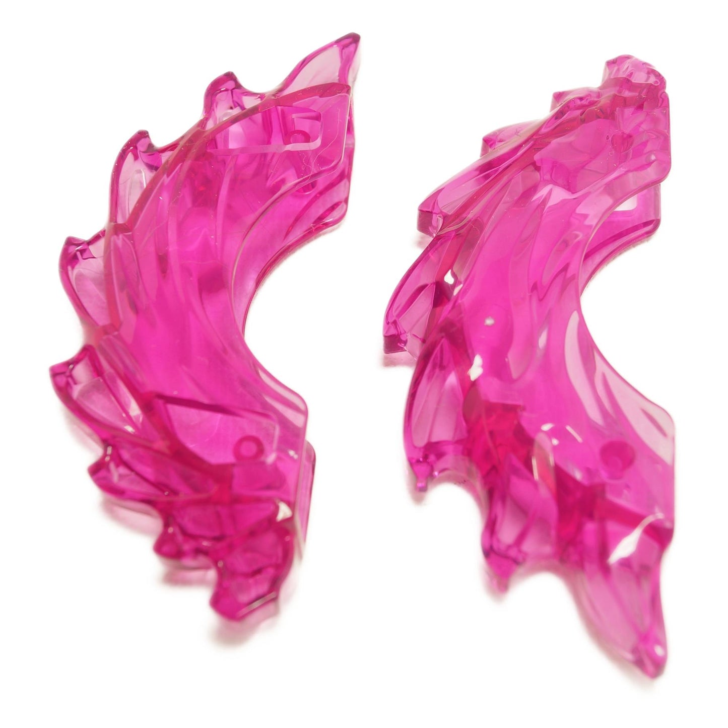 Trans-dark pink curved power burst effect piece with dragon head detail and spiked energy trail