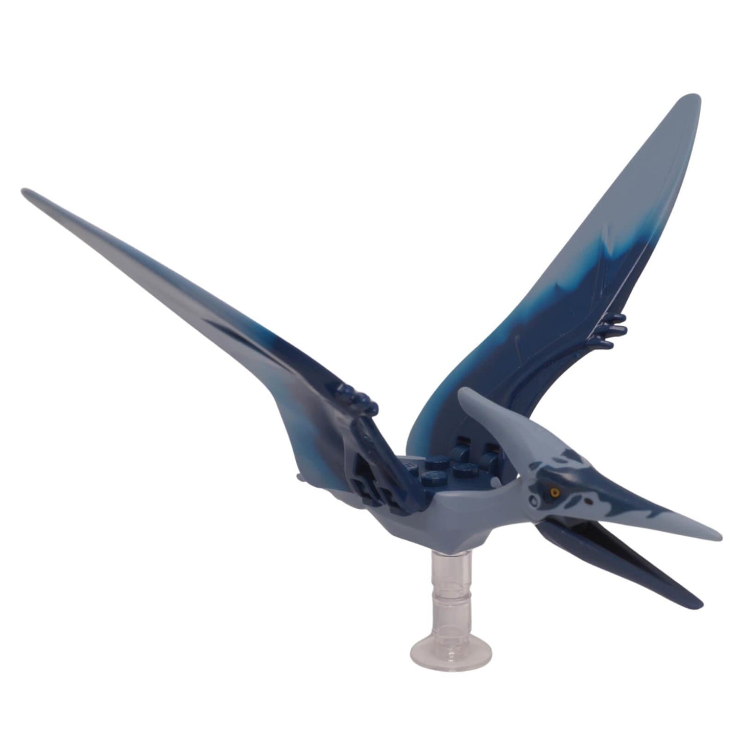 LEGO Pteranodon dinosaur figure with 4 back studs, dark blue forehead, and light bluish gray wings (Part ptera07).