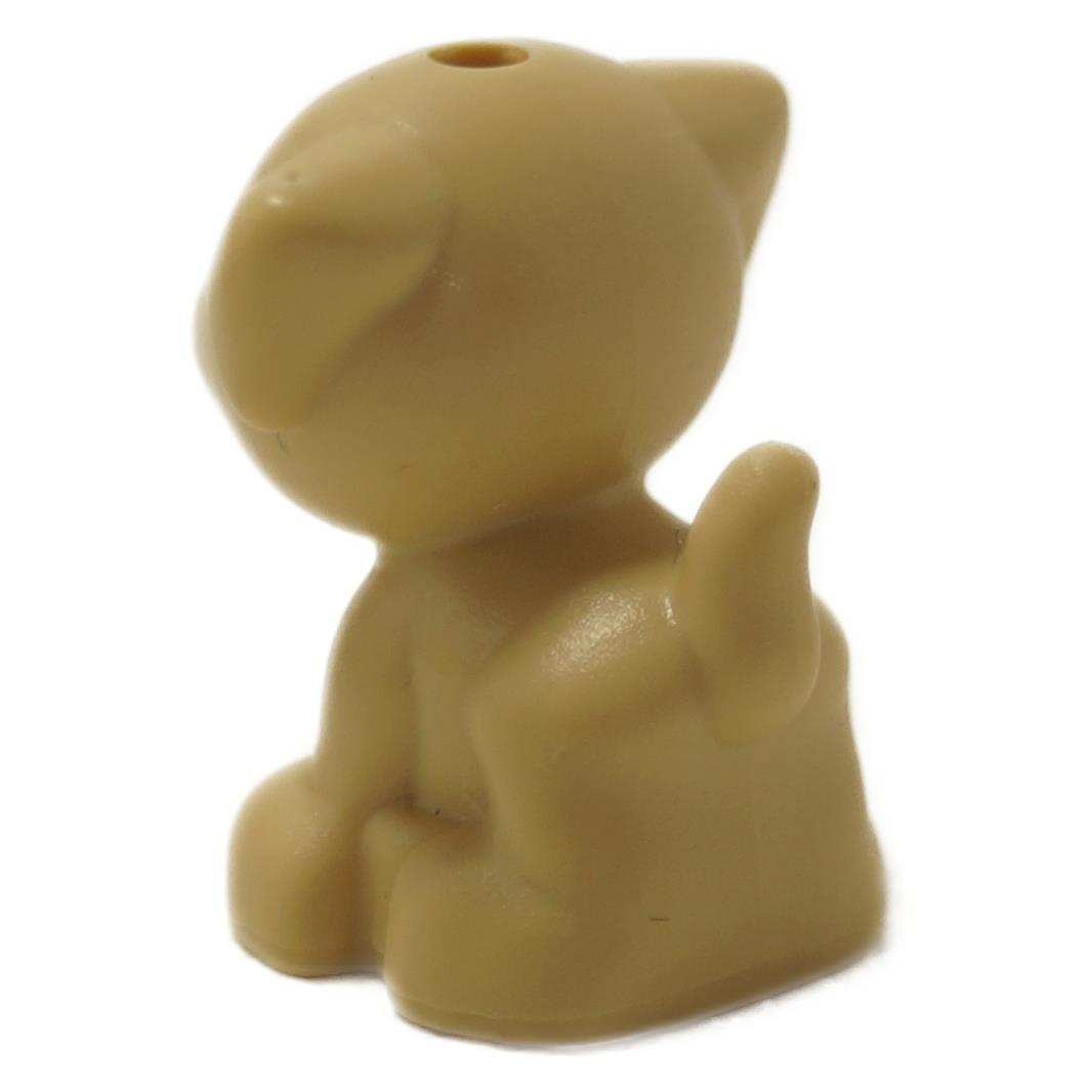 Puppy figure in reddish brown with hair covering eyes, shown from back angle
