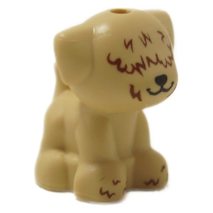 Puppy figure in reddish brown with hair covering eyes, shown from front angle
