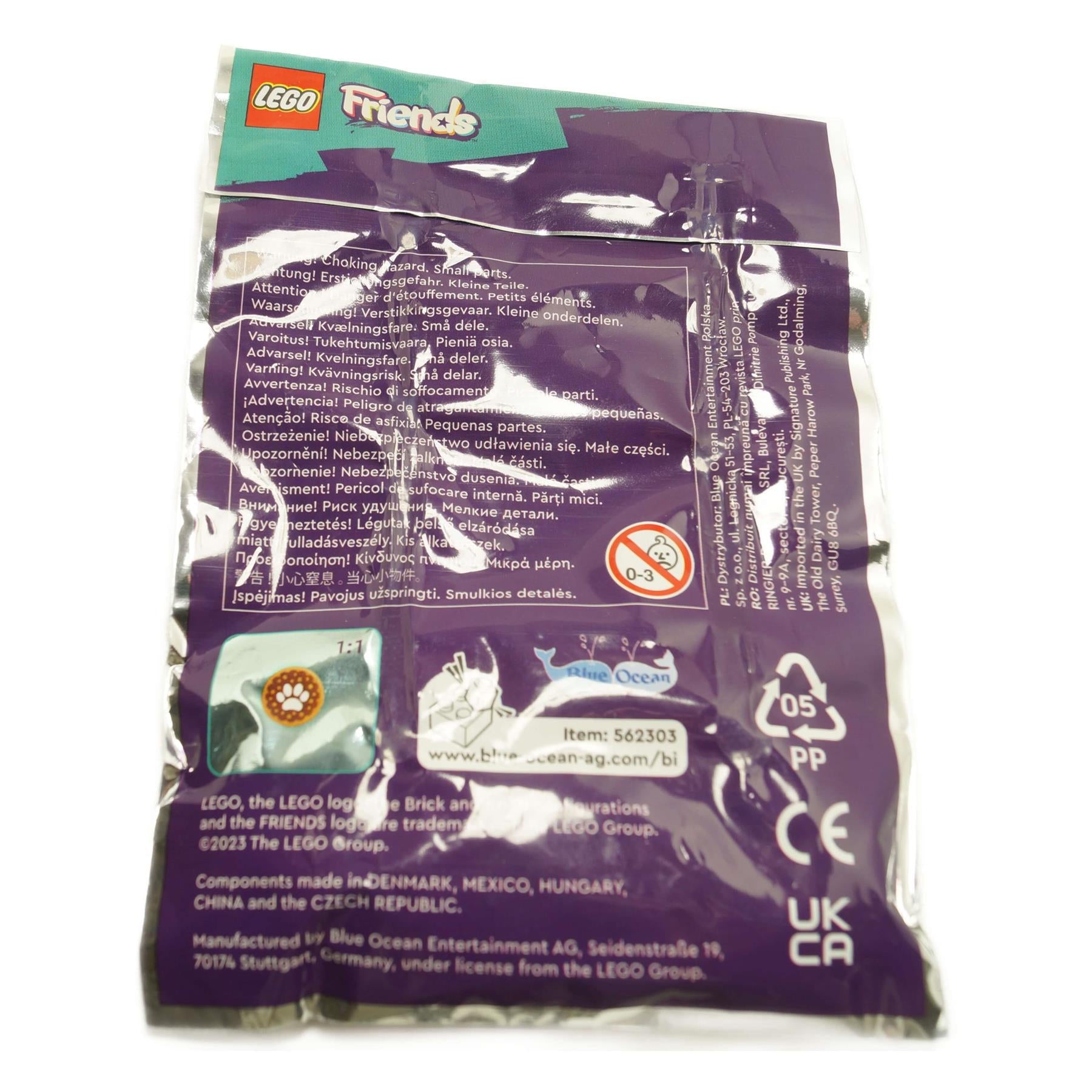 LEGO Friends 562303 Puppy with Doghouse foil pack, back view