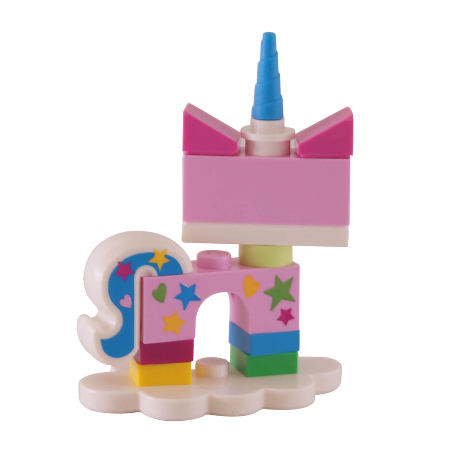 LEGO Rainbow Unikitty minifigure COLUNI1-1 star print colorful design,back view.