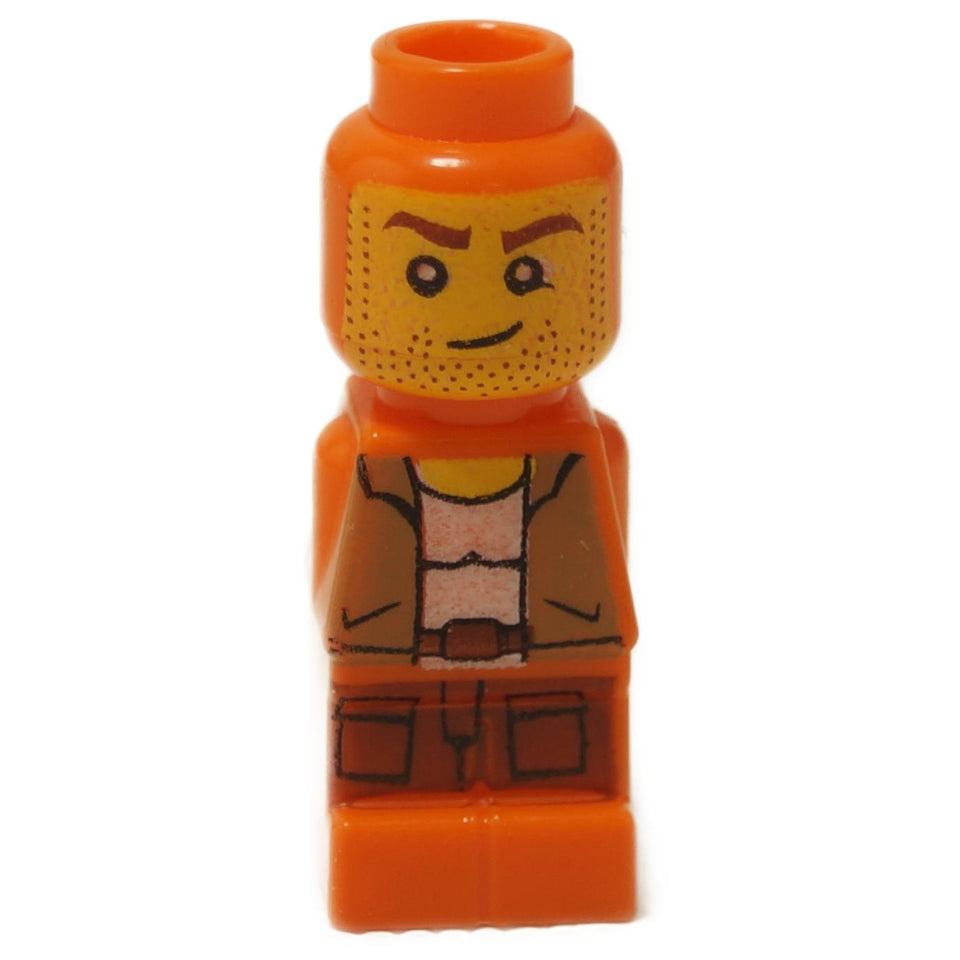 Orange Ramses Return Adventurer microfigure with stubble face print, jacket and belt details

