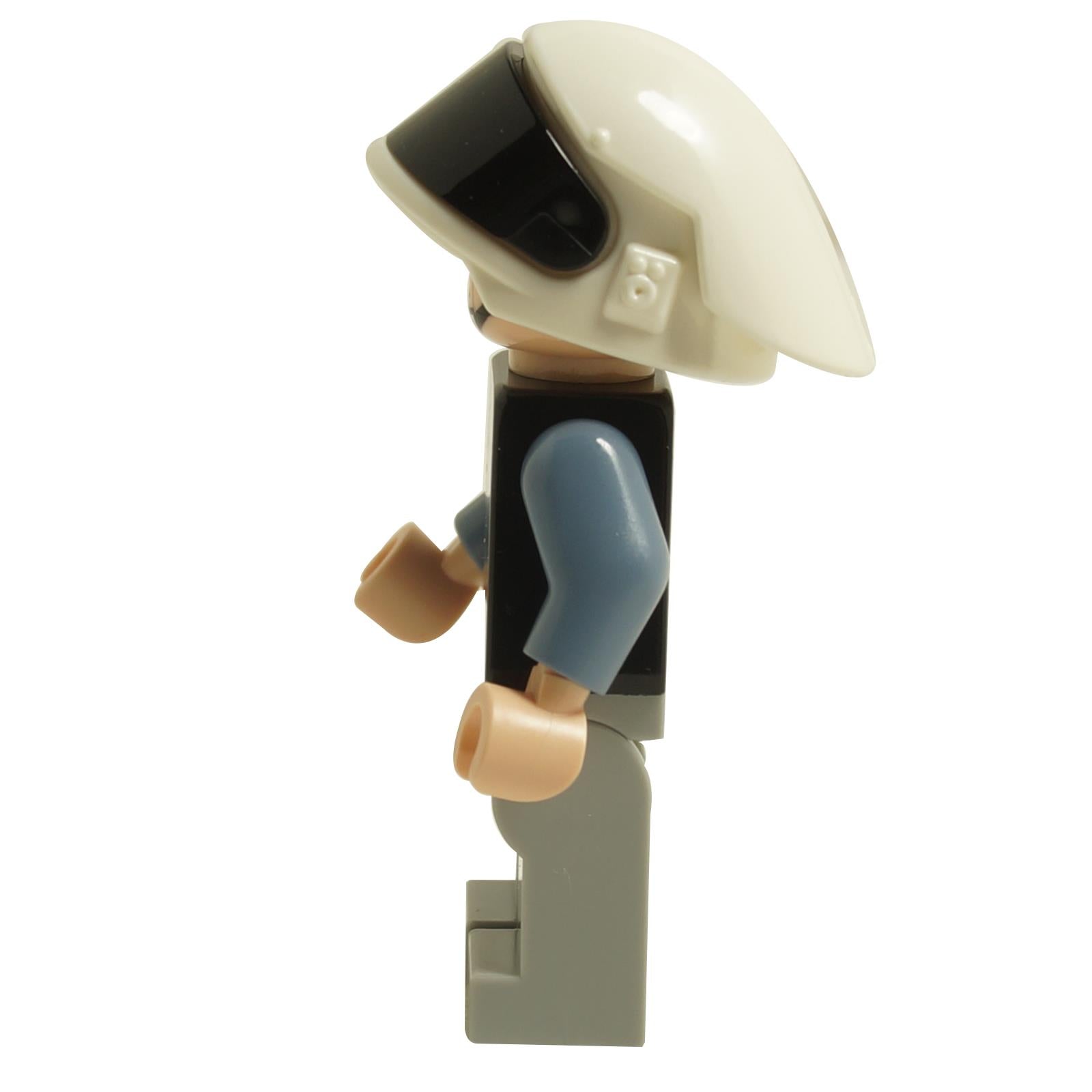 LEGO Rebel Fleet Trooper minifigure side view with white helmet visor and grey uniform sw1285
