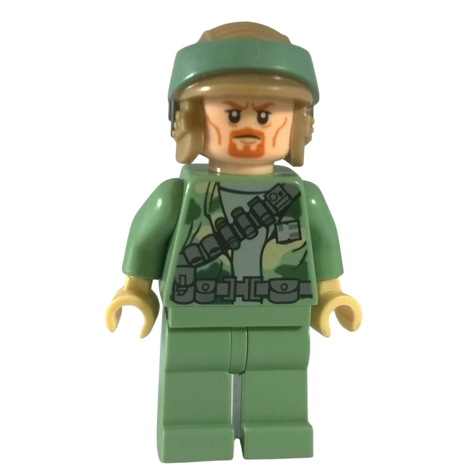 Rebel Trooper Endor LEGO Star Wars minifigure sw0507 goatee beard sand green legs