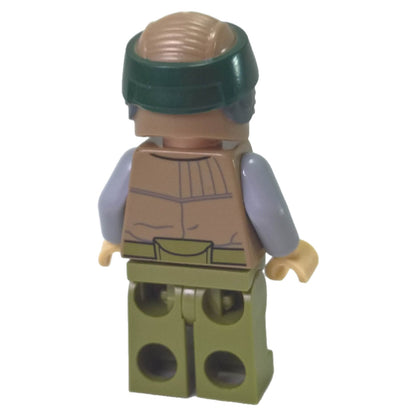 Rebel Trooper Endor LEGO Star Wars minifigure sw0646 tan beard olive legs, back view
