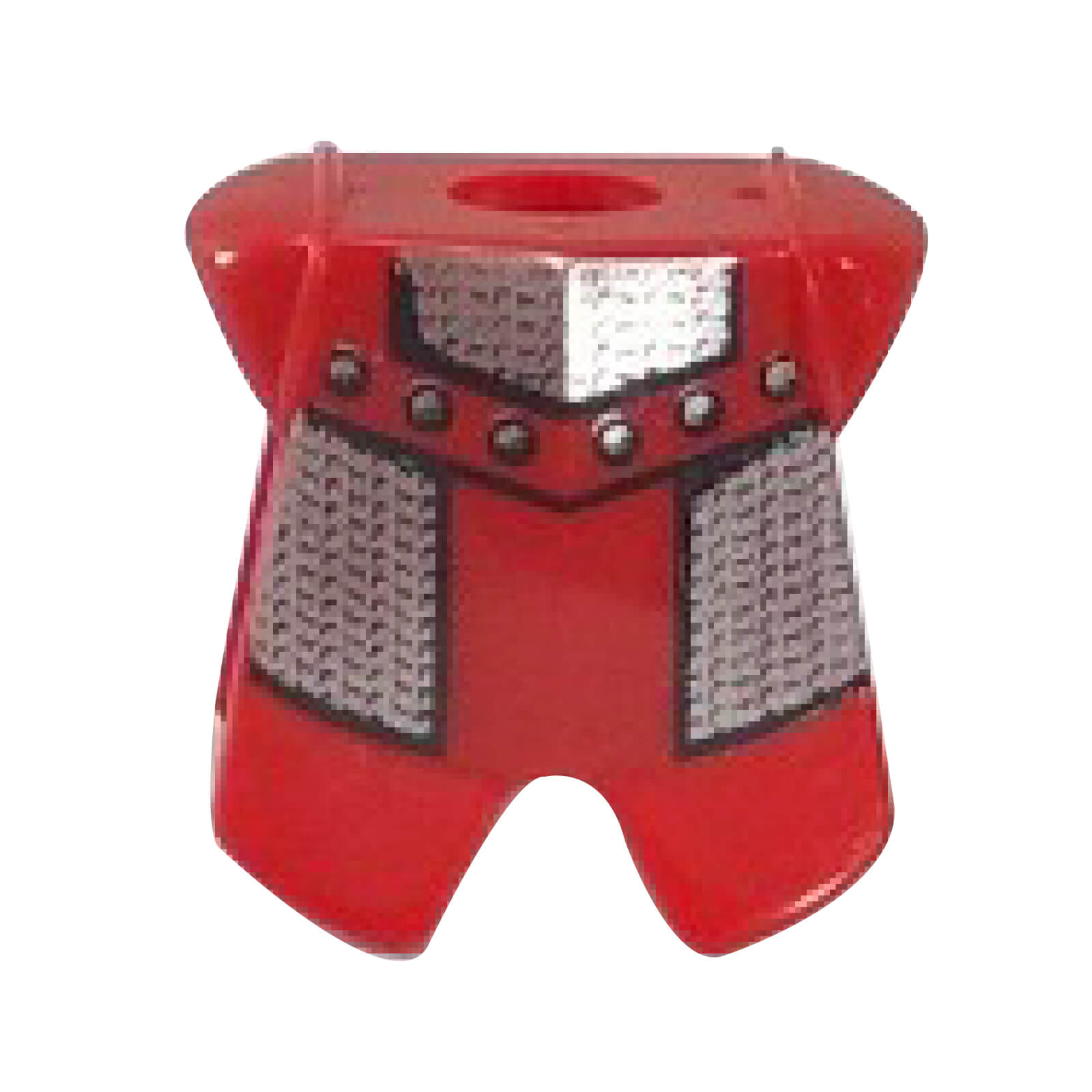 Red minifigure armour breastplate with leg protection and Adric-Kentis chain mail pattern 2587pb11