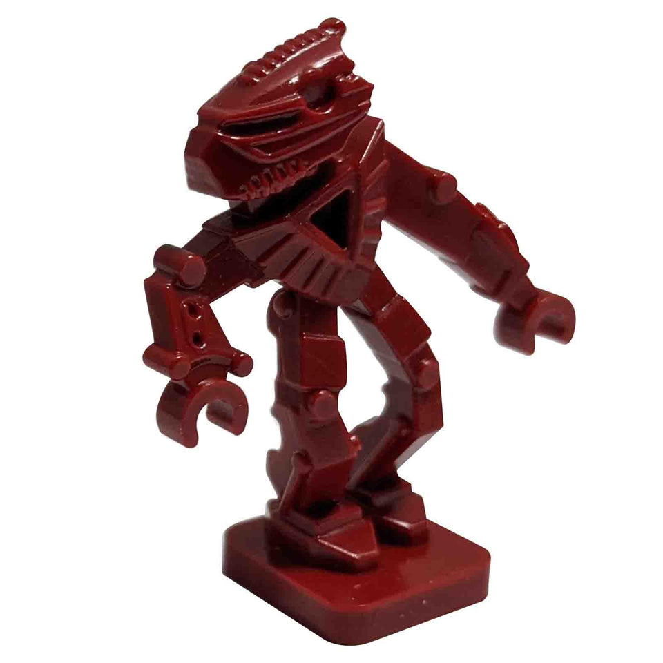 red lego bionicle mini toa hordika vakama 51637 mechanical figure on base