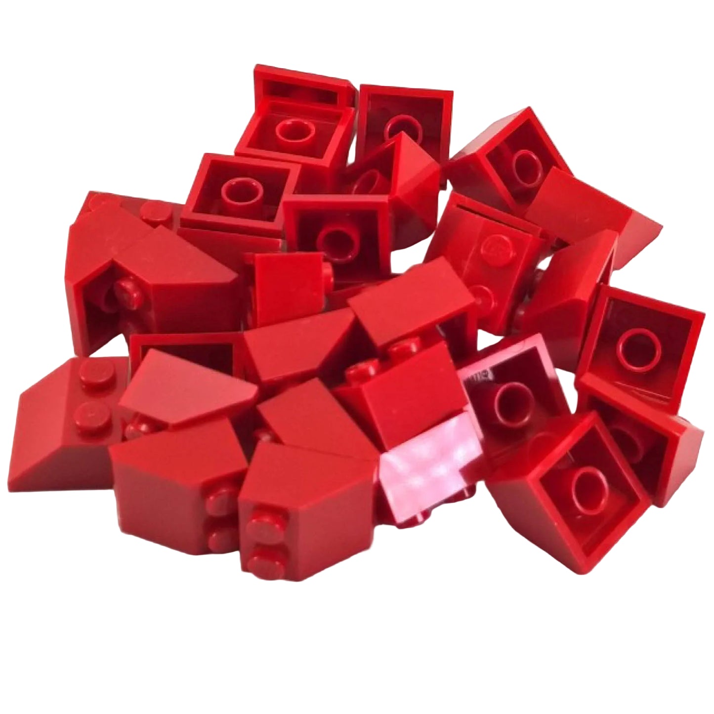 Red 45 degree slope brick 2 x 2 for angled builds, roofs and shaping
