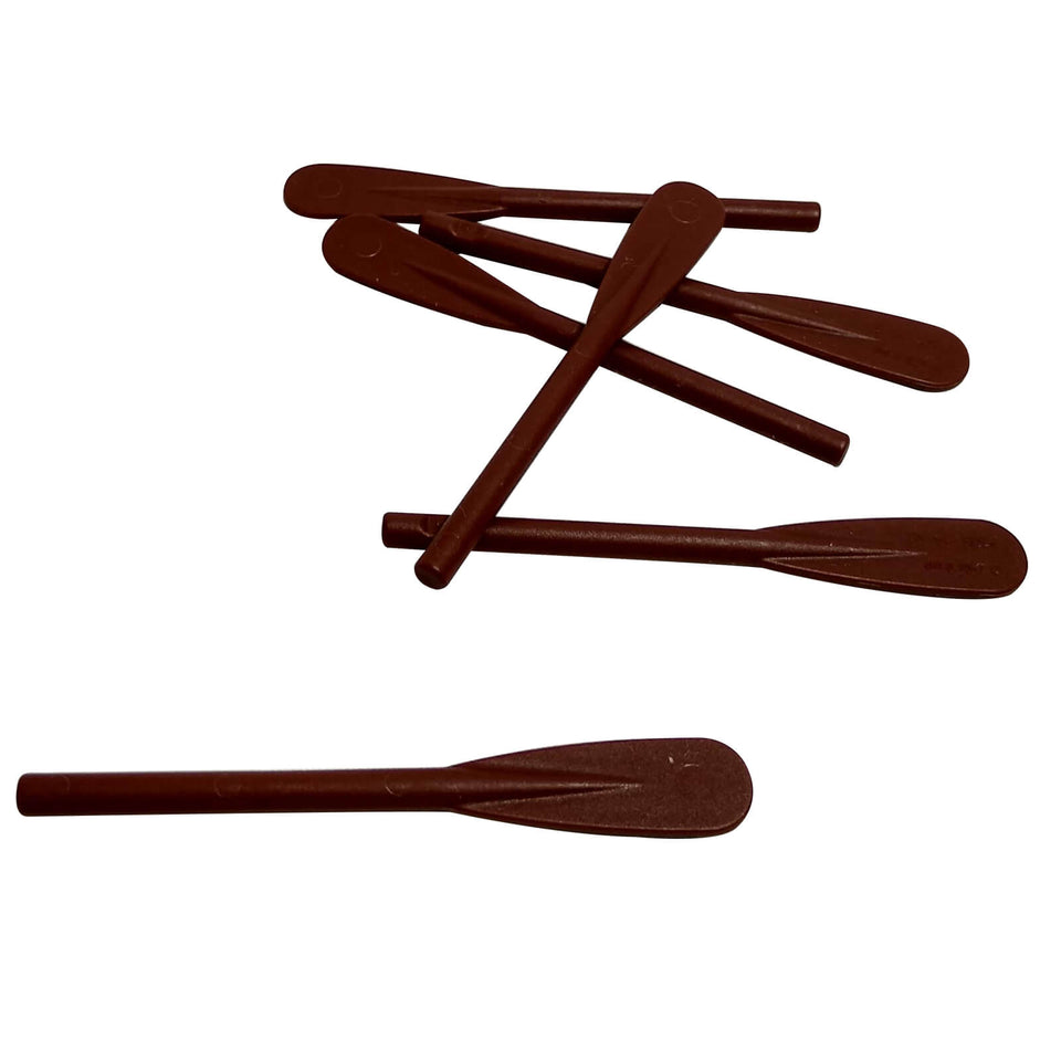 Reddish Brown reinforced oar paddle minifigure utensil with wide flat blade and strengthened shaft design