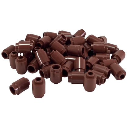 Reddish brown round 1 x 1 brick part 3062 with cylindrical shape for LEGO® building details and accents
