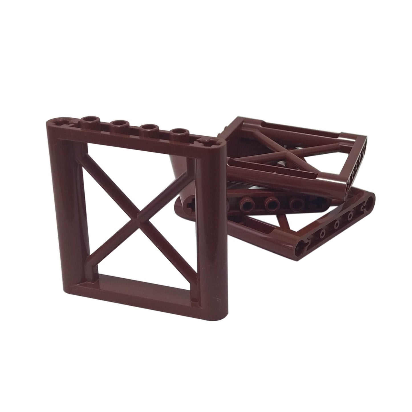 Roodbruin 1 x 6 x 5 rechthoekige ligger steunstuk met open frame ontwerp (64448)
