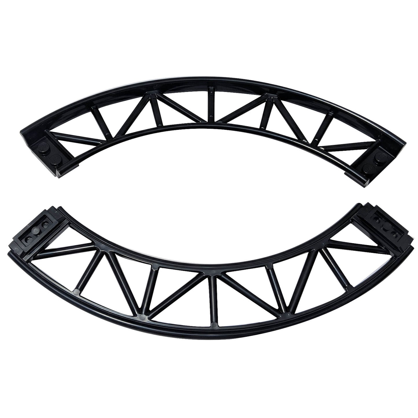 LEGO roller coaster track curve 90 degrees in black used for train and amusement ride builds part 25061