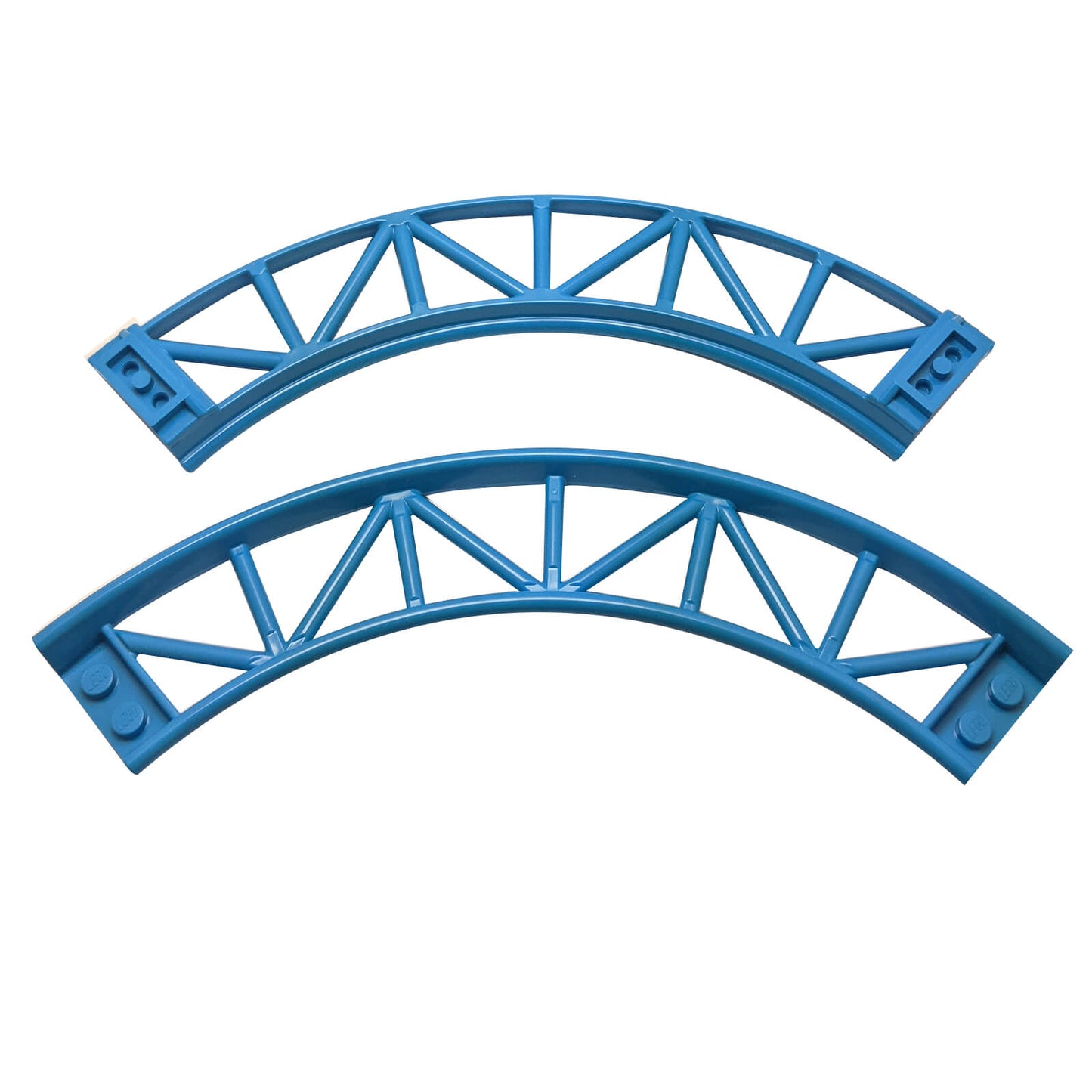 LEGO roller coaster track curve 90 degrees in dark azure used for train and amusement ride builds part 25061