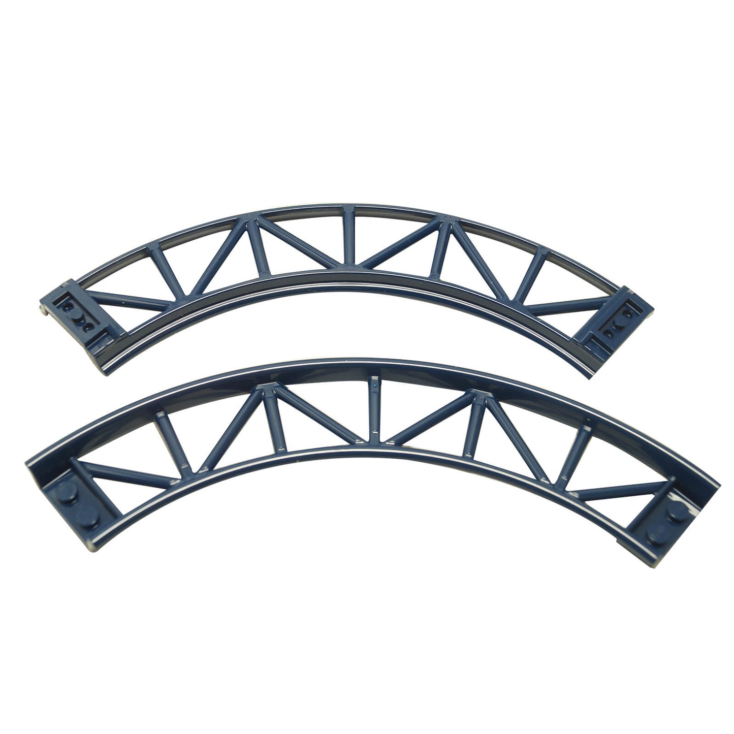 LEGO roller coaster track curve 90 degrees in dark blue used for train and amusement ride builds part 25061