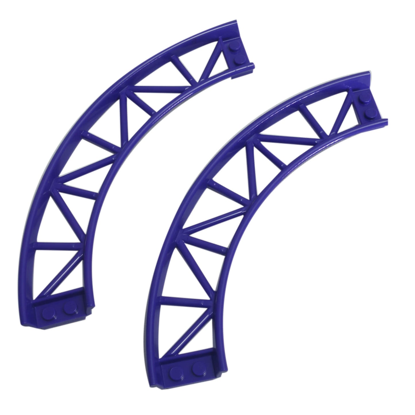 LEGO roller coaster track curve 90 degrees in dark purple used for train and amusement ride builds part 25061