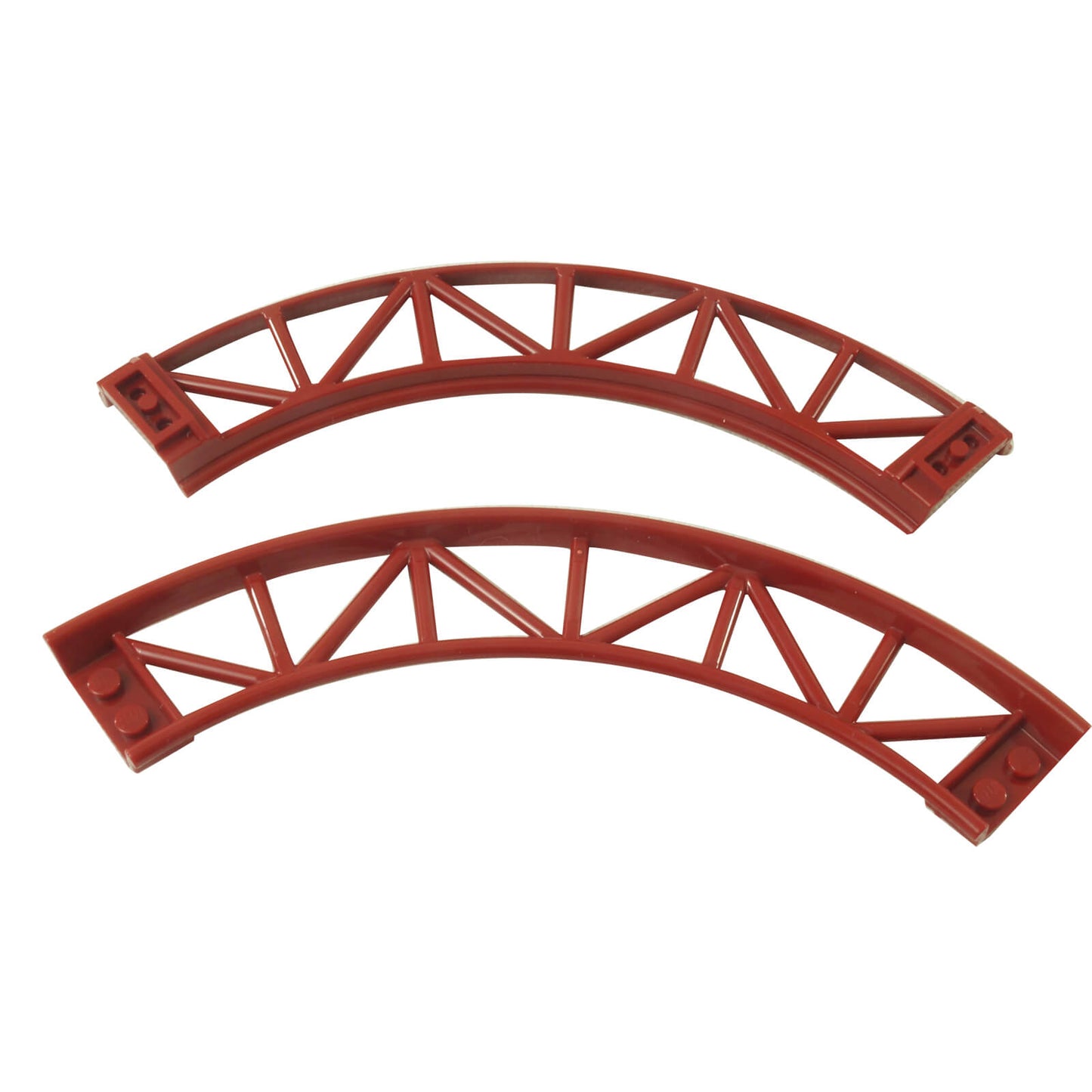 LEGO roller coaster track curve 90 degrees in dark red used for train and amusement ride builds part 25061