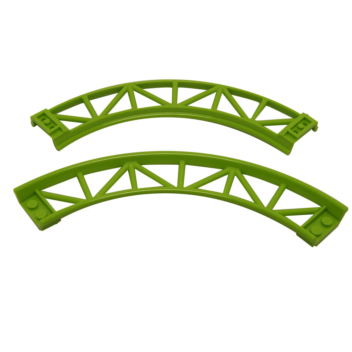 LEGO roller coaster track curve 90 degrees in lime used for train and amusement ride builds part 25061