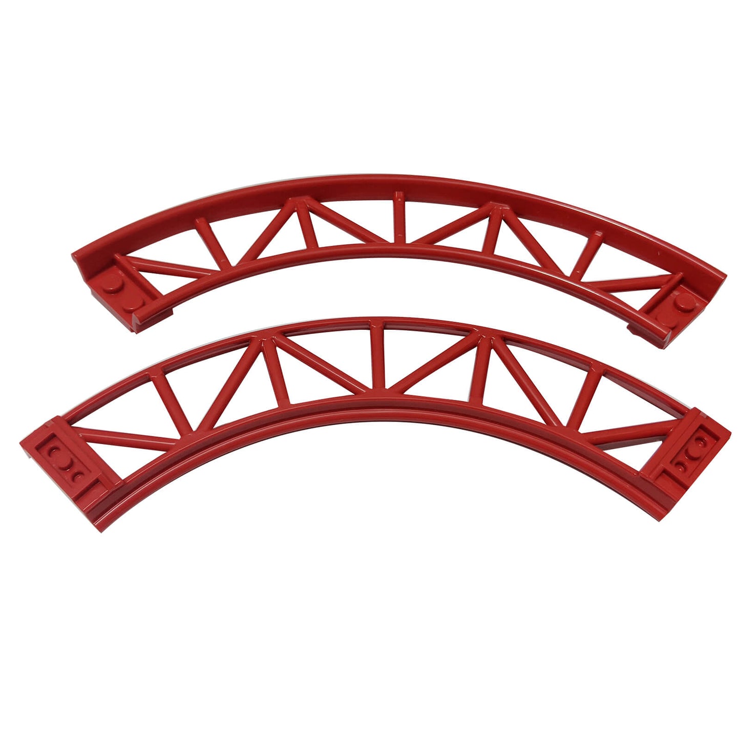 LEGO roller coaster track curve 90 degrees in red used for train and amusement ride builds part 25061