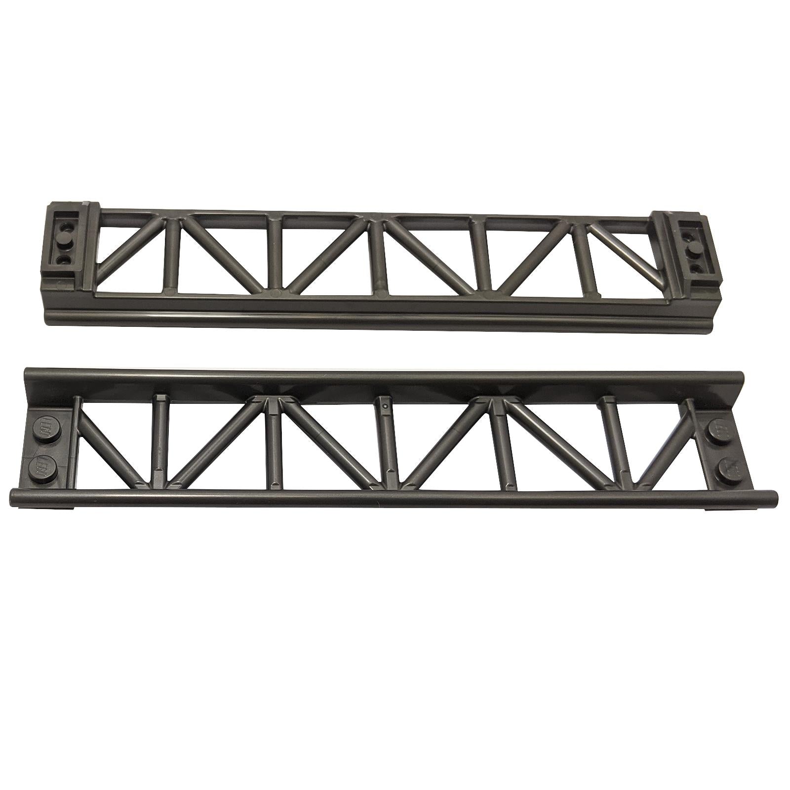 Pearl dark gray roller coaster track straight 16L part 25059 for train or coaster builds