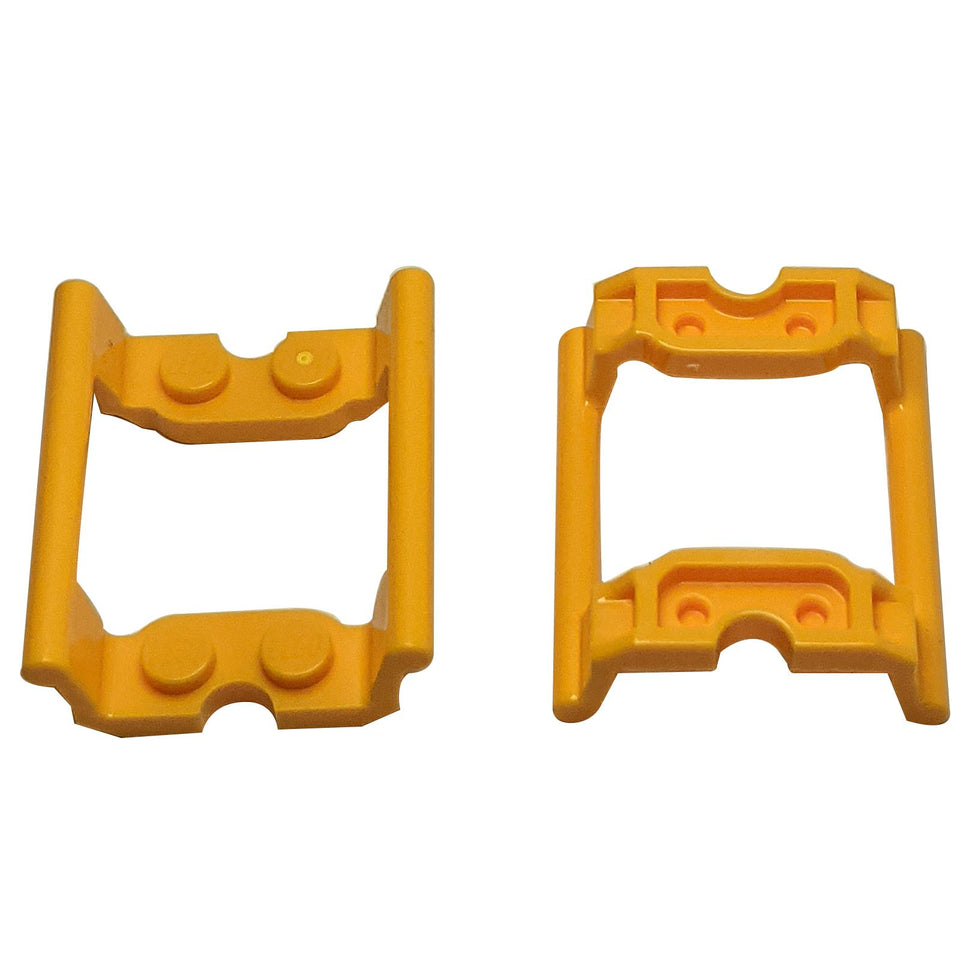 Bright light orange roller coaster track straight 4L part 80562 for train or coaster builds