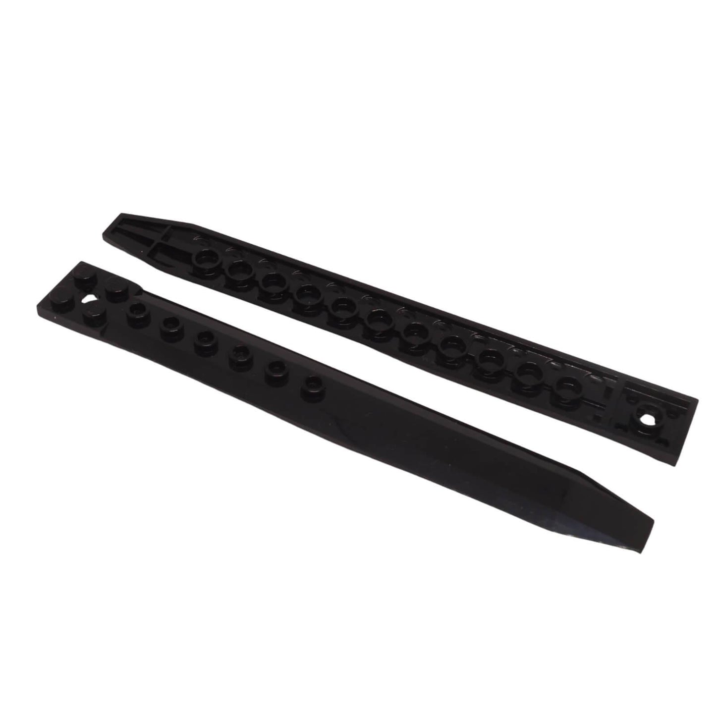 LEGO rotor blade plate 62743 with angled side extensions and axle hole black