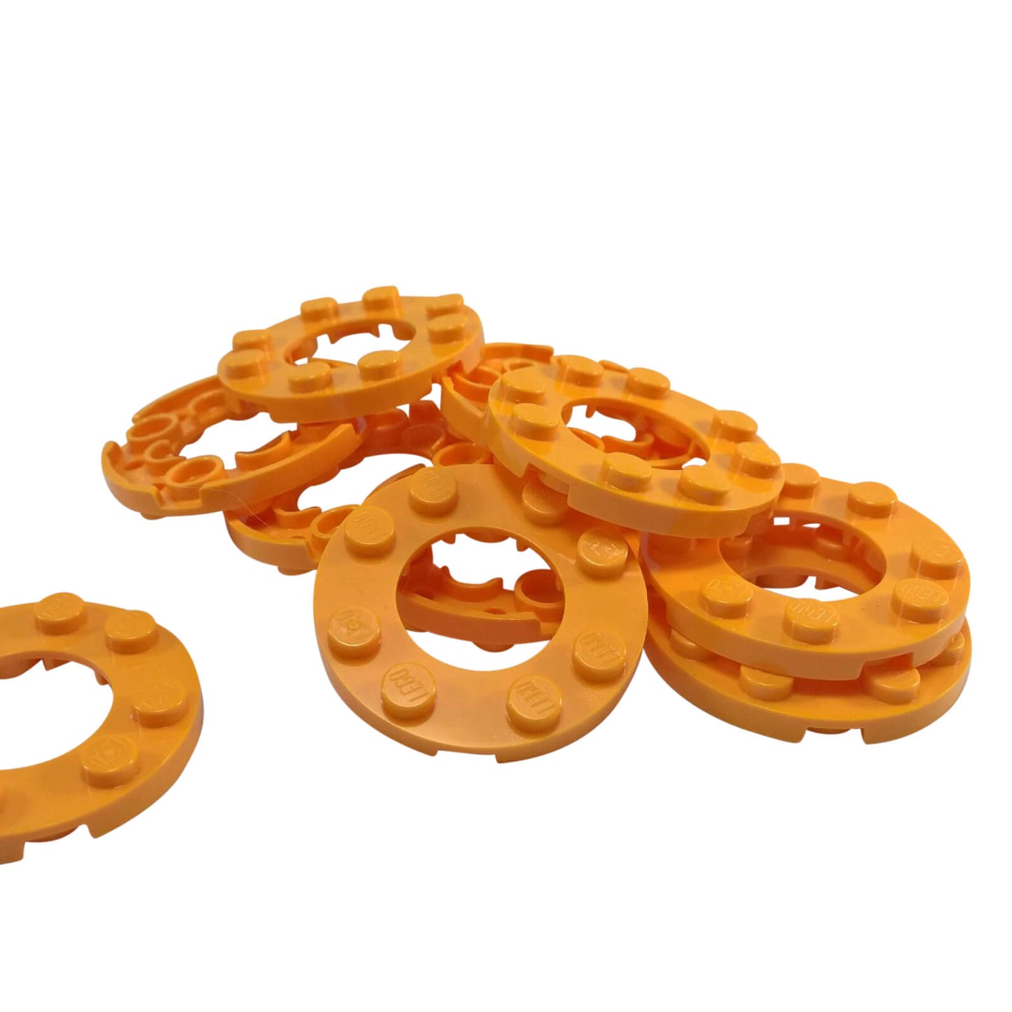 LEGO Round Plate 4 x 4 with 2 x 2 hole part 11833 bright light orange