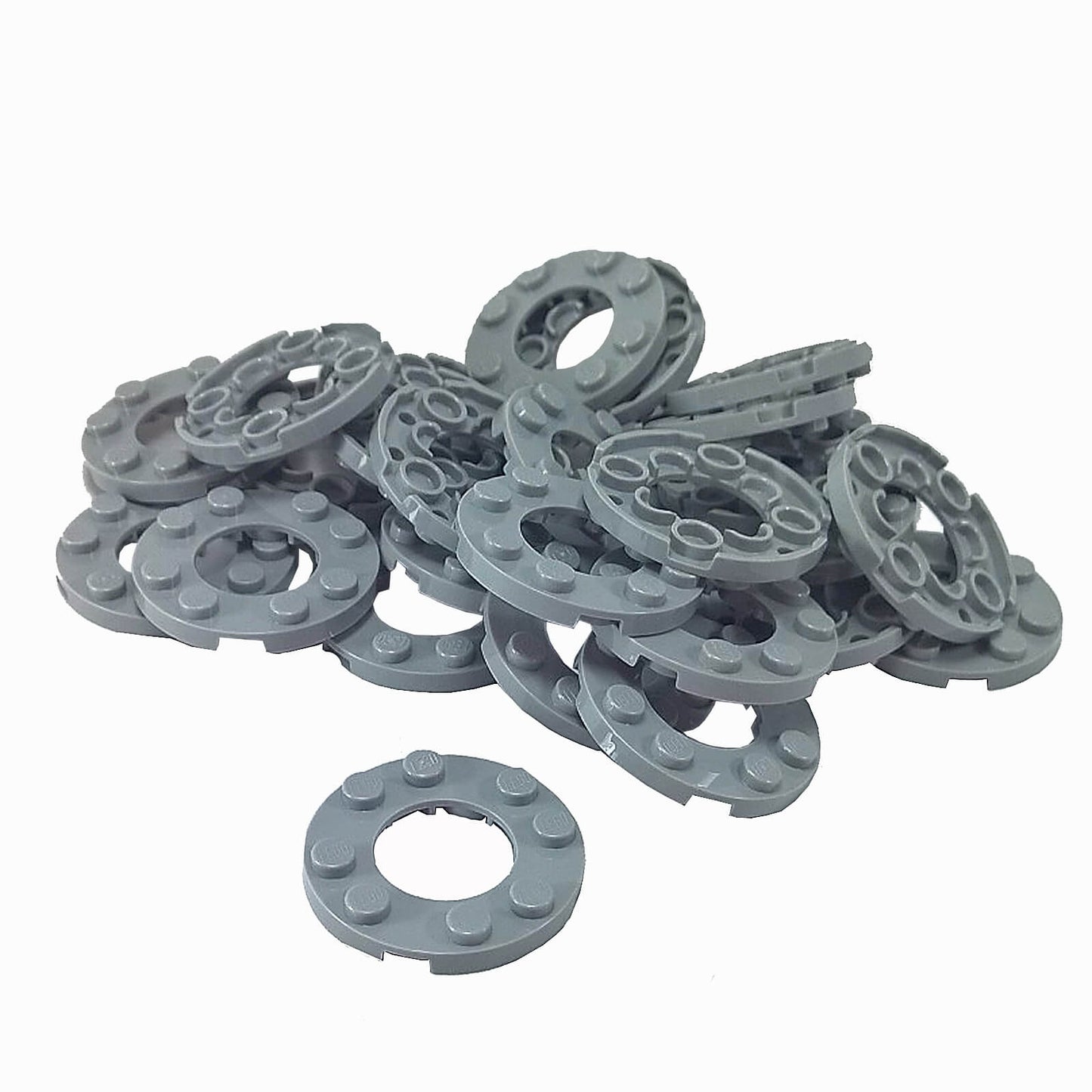 LEGO Round Plate 4 x 4 with 2 x 2 hole part 11833 light bluish gray