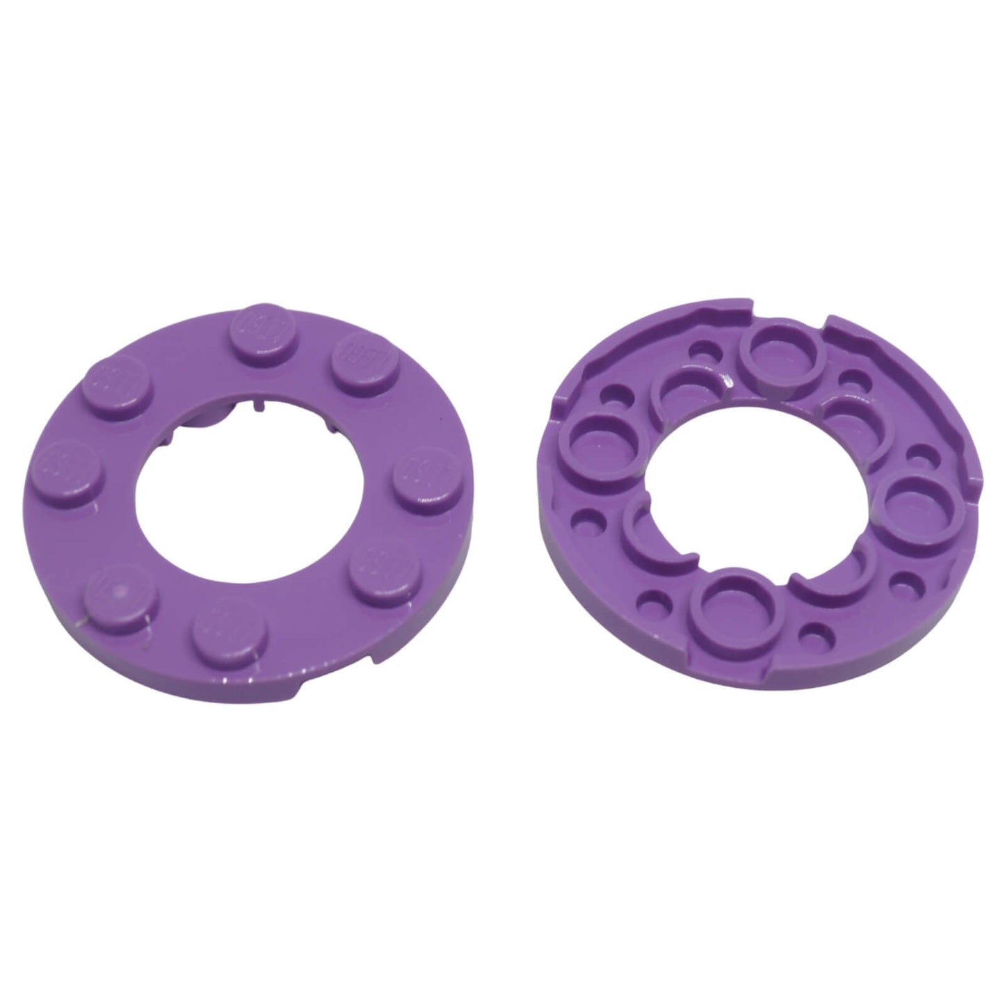 LEGO Round Plate 4 x 4 with 2 x 2 hole part 11833 medium lavender