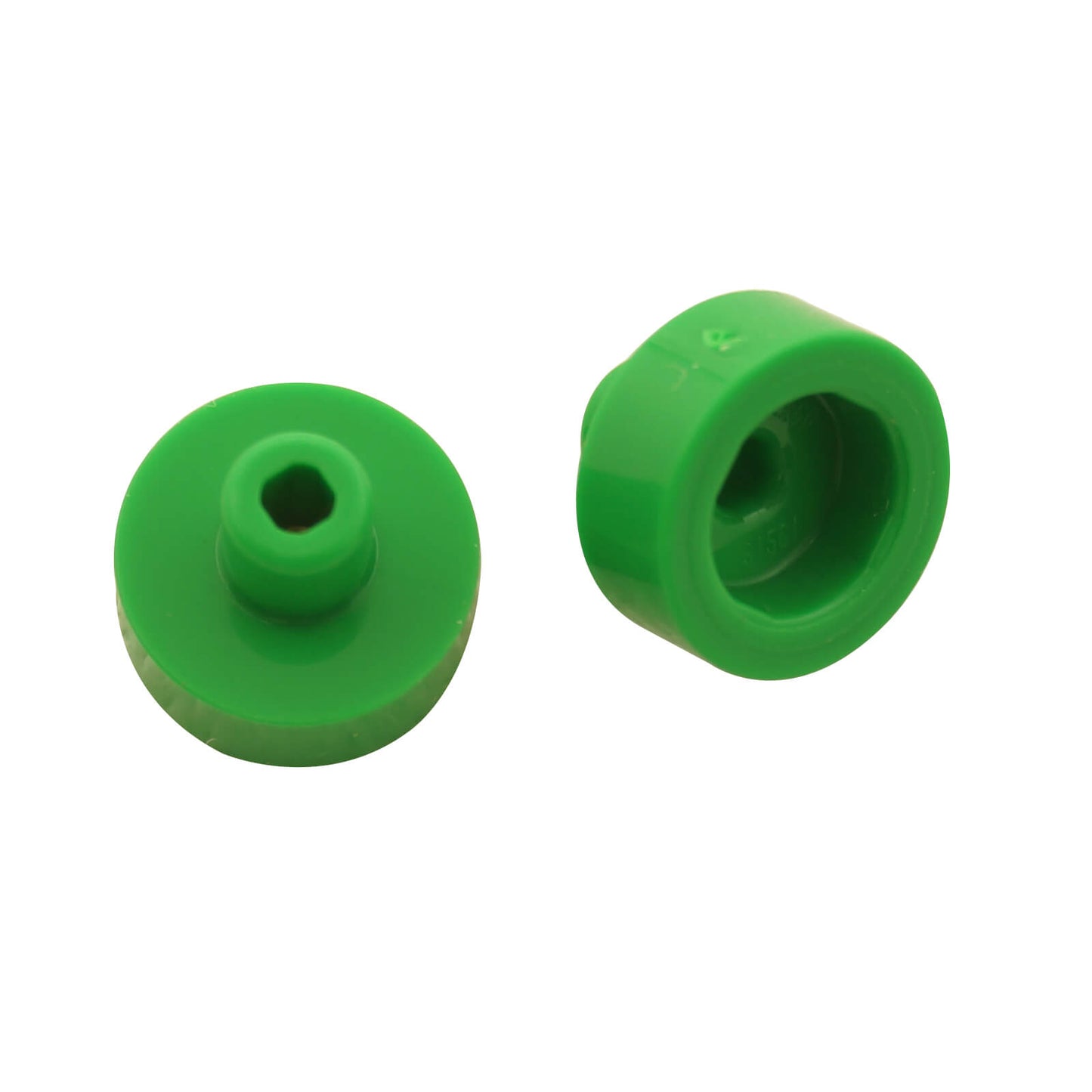 Bright green LEGO® round tile 1 x 1 with bar and pin holder (Part 20482) small connection element for bars and clips