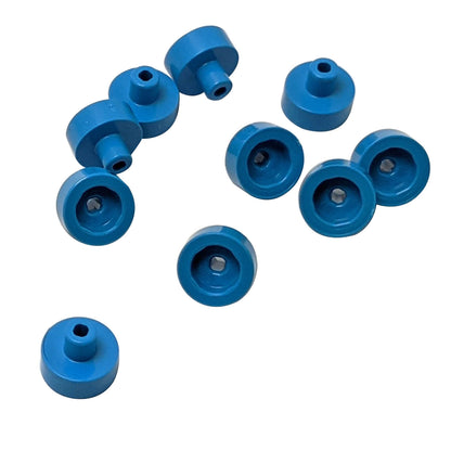 Dark azure LEGO® round tile 1 x 1 with bar and pin holder (Part 20482) small connection element for bars and clips