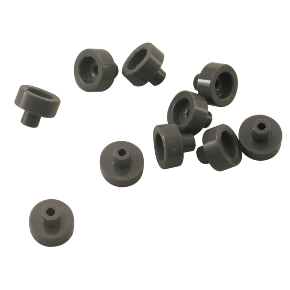 Dark bluish gray LEGO® round tile 1 x 1 with bar and pin holder (Part 20482) small connection element for bars and clips