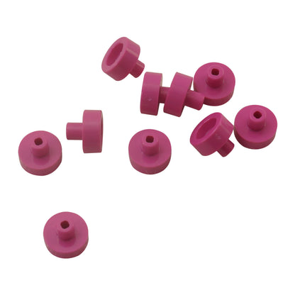 Dark pink LEGO® round tile 1 x 1 with bar and pin holder (Part 20482) small connection element for bars and clips