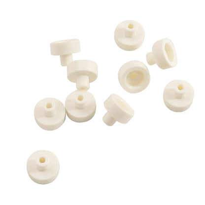 White LEGO® round tile 1 x 1 with bar and pin holder (Part 20482) small connection element for bars and clips