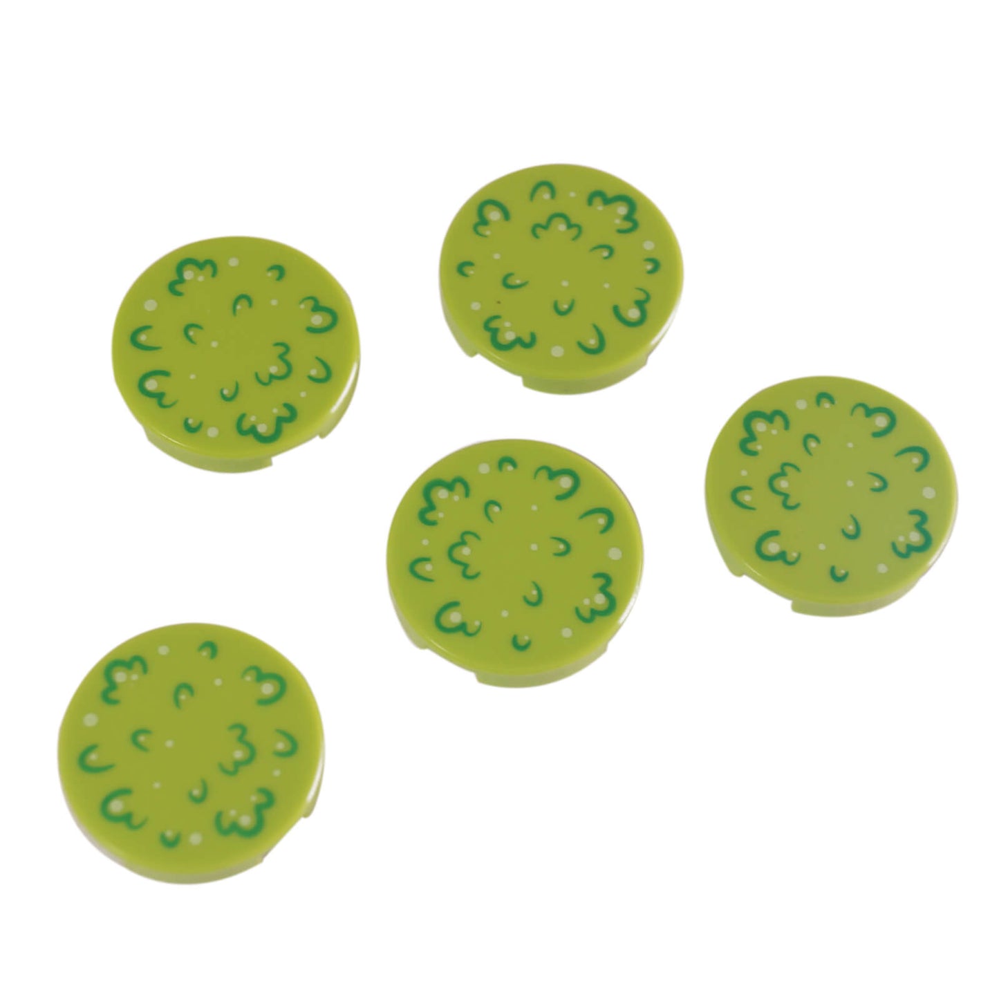 LEGO round tile 2 x 2 with green foliage pattern part 14769pb093
