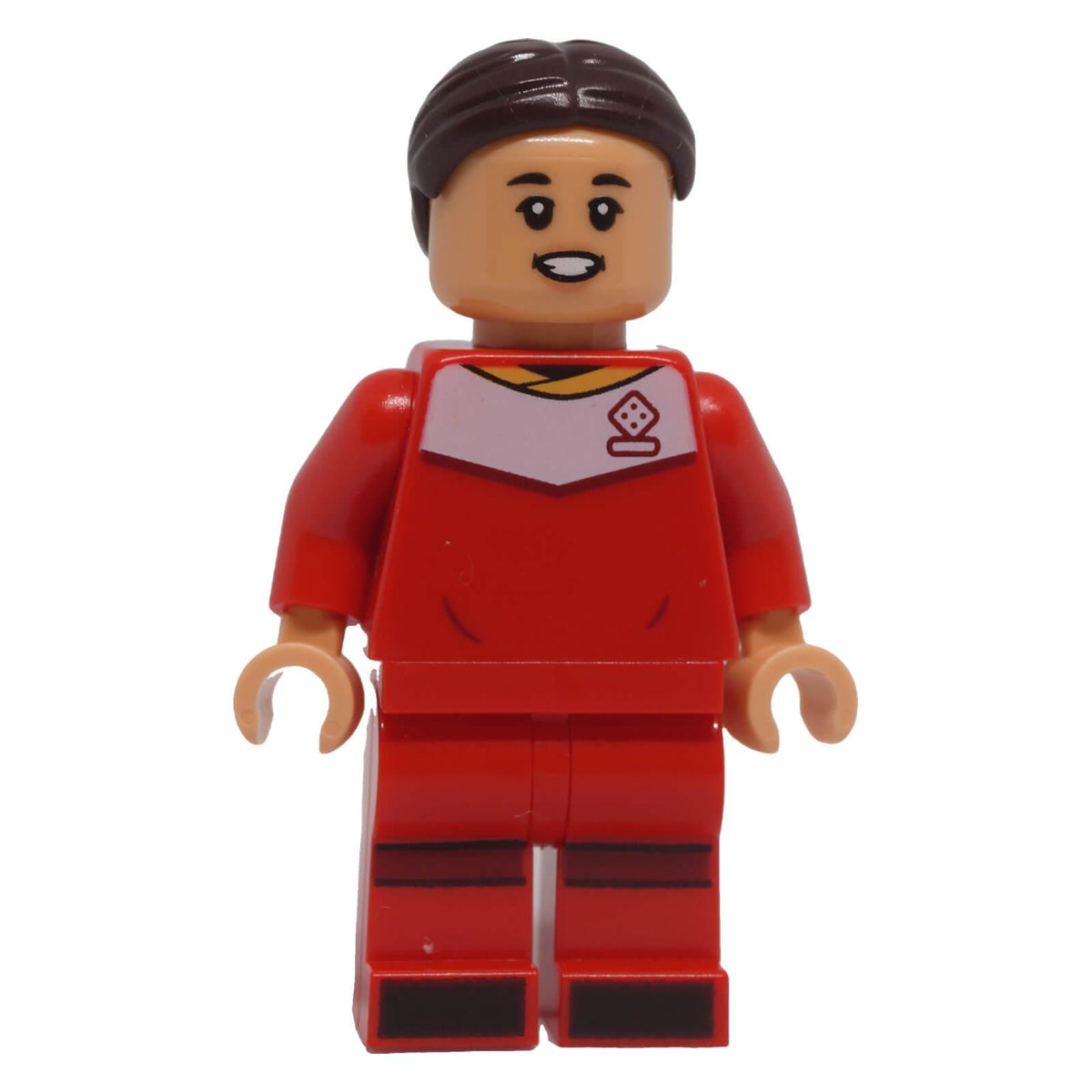 LEGO Samantha Kerr soc171 minifigure front view in red soccer uniform