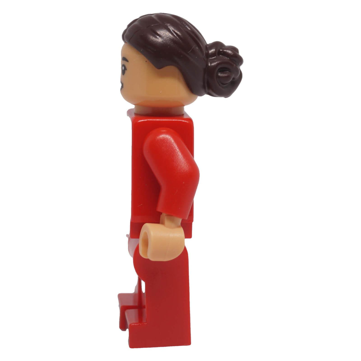 LEGO Samantha Kerr soc171 minifigure left side view with dark brown tied-back hair