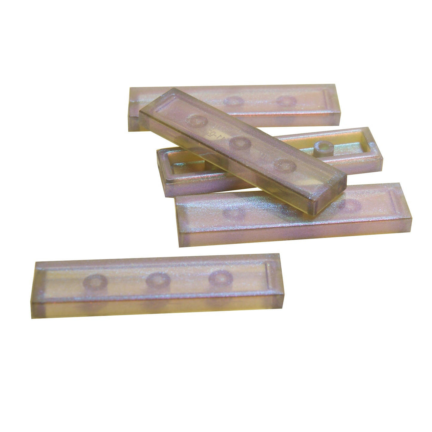 Pièce rectangulaire en carrelage 1 x 4 brun transparent satiné pour surfaces lisses, bordures, finitions et constructions propres LEGO®.
