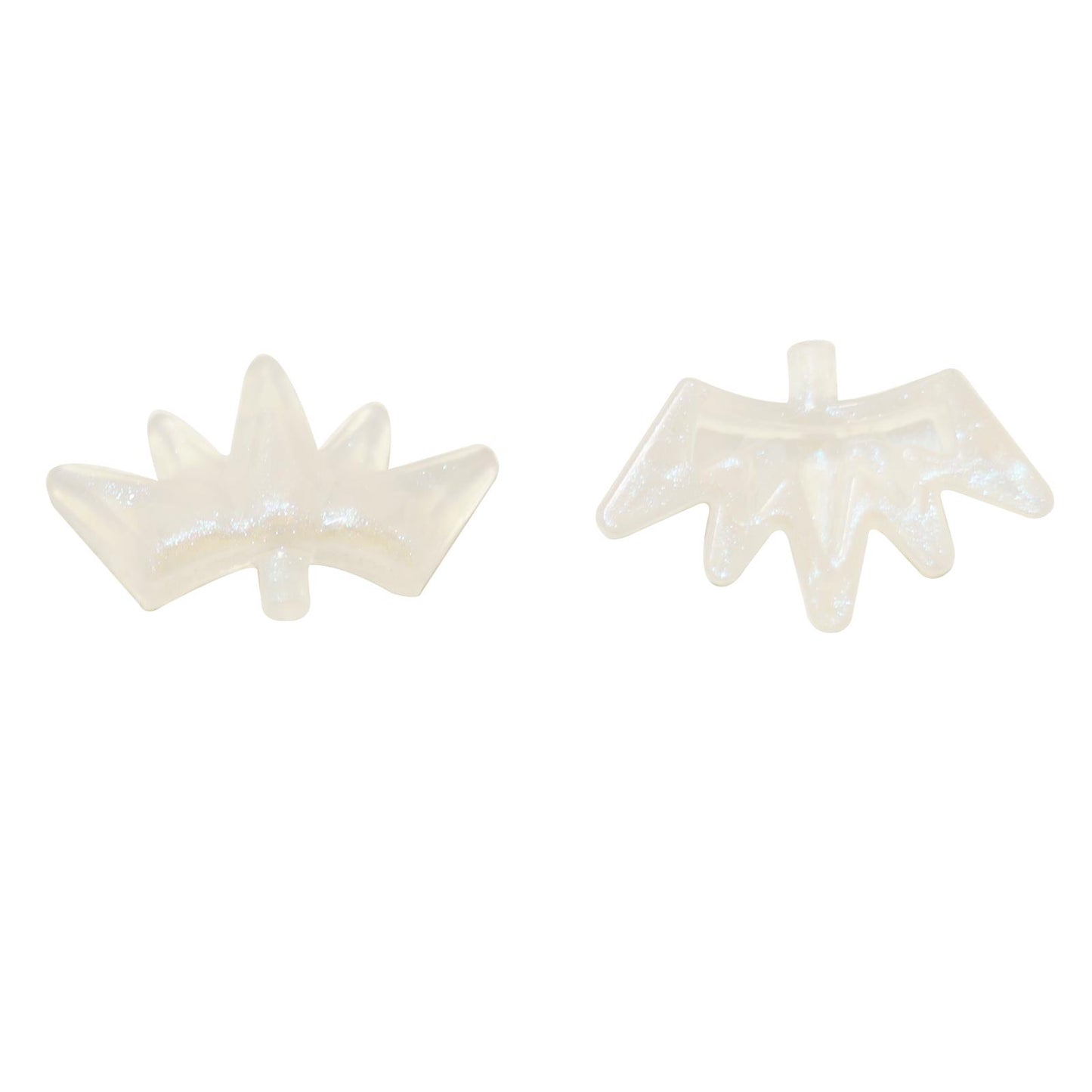 Satin transparent clear minifigure crown tiara with five points, decorative headpiece for royalty and fantasy characters

