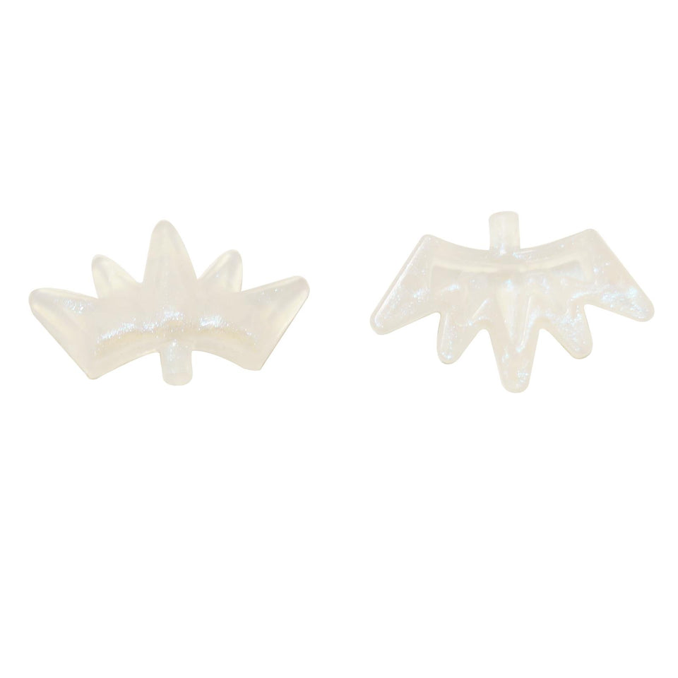 Satin transparent clear minifigure crown tiara with five points, decorative headpiece for royalty and fantasy characters

