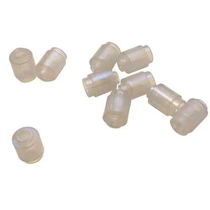 Satin transparent clear round 1 x 1 brick part 3062 with smooth cylindrical shape for LEGO® detail builds
