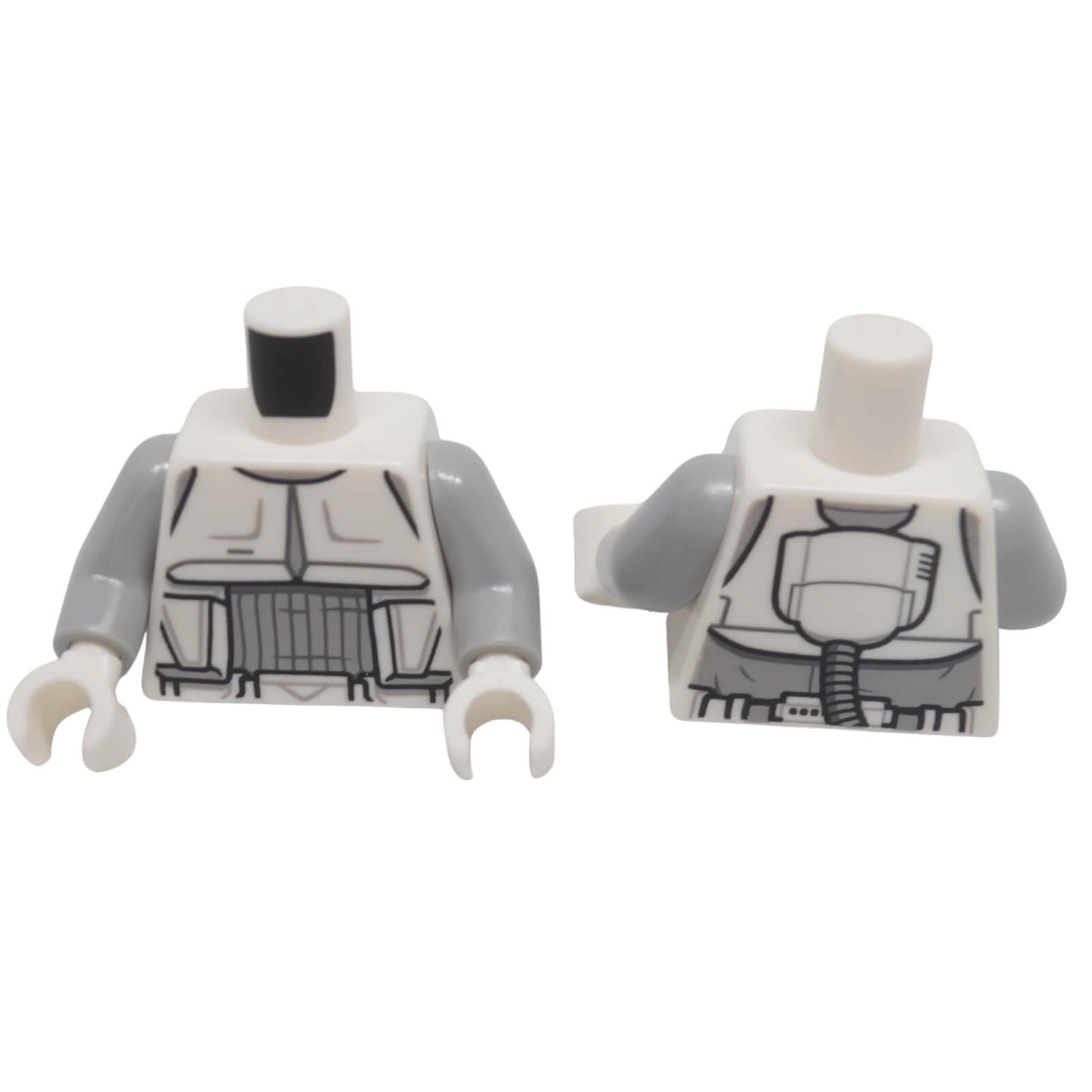 Front and back view of LEGO® Scout Trooper Hoth minifigure torso 973pb4505c01 with detailed armour printing