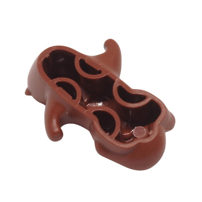 Bottom view of LEGO reddish brown sea otter lying on its back with medium nougat chest and face markings (Part 3592pb01).