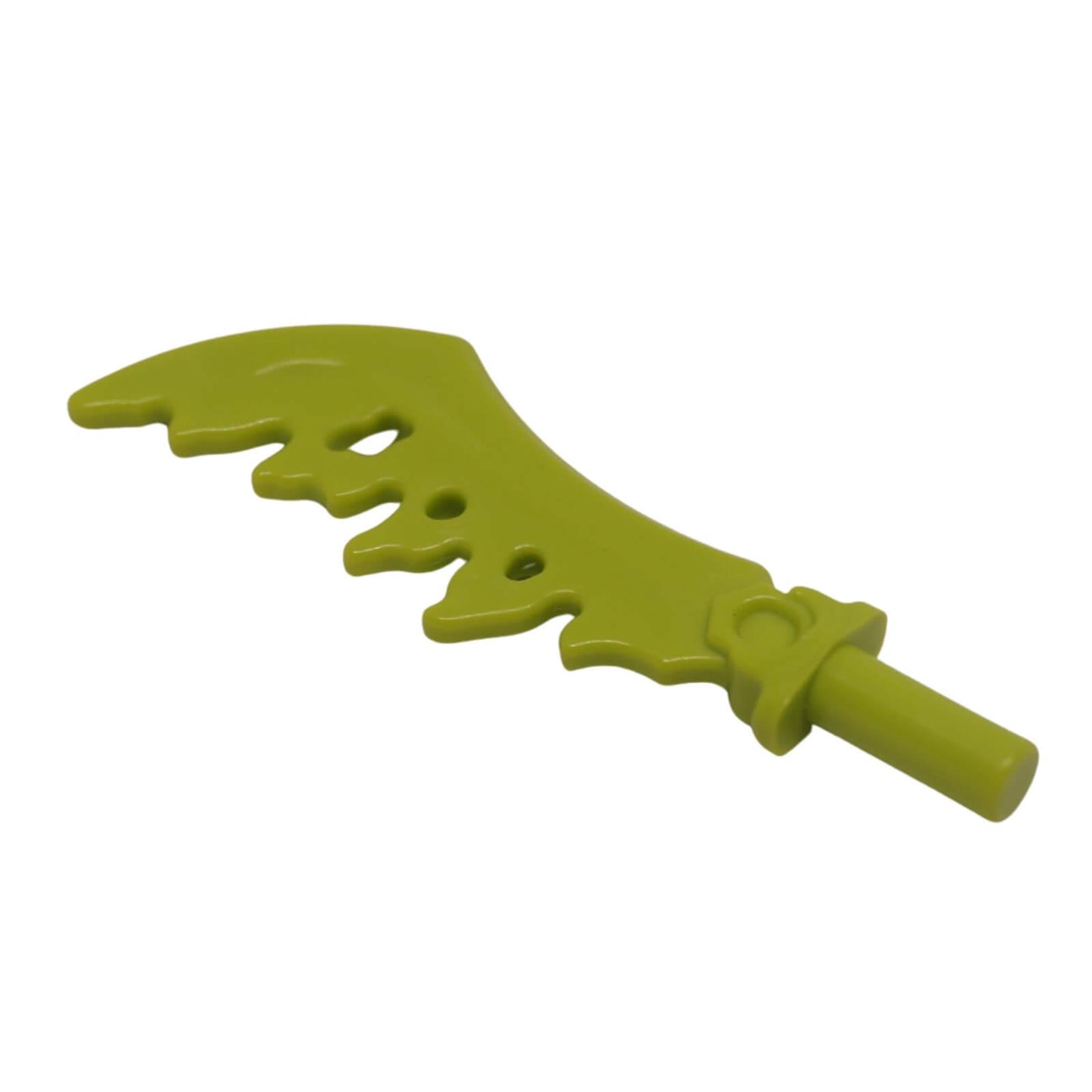 pieza de arma espada aserrada de minifigura LEGO color verde lima 19858
