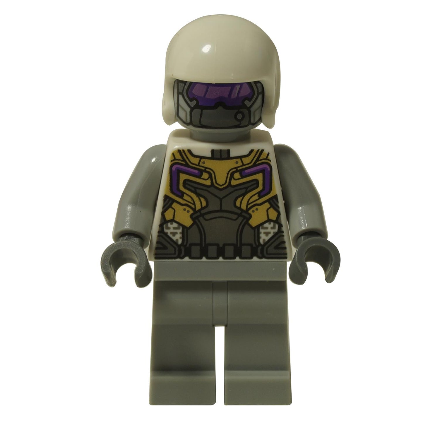 LEGO® Marvel Hydra Trooper minifigure sh970 with dark tactical suit and Hydra emblem, perfect for army building and battle scenes.
