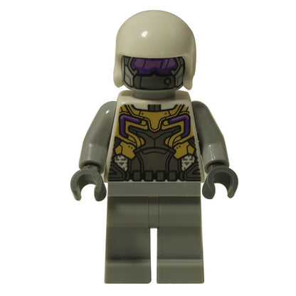 LEGO® Marvel Hydra Trooper minifigure sh970 with dark tactical suit and Hydra emblem, perfect for army building and battle scenes.
