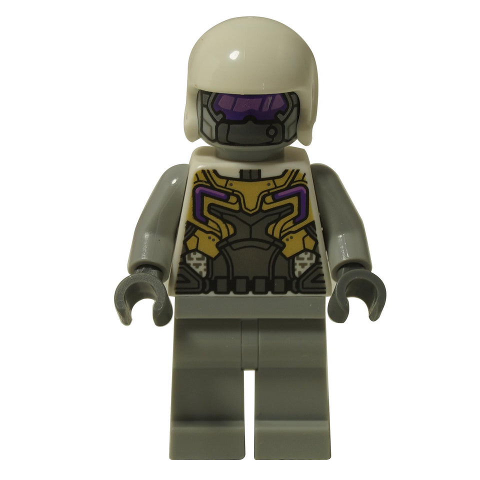 LEGO® Marvel Hydra Trooper minifigure sh970 with dark tactical suit and Hydra emblem, perfect for army building and battle scenes.
