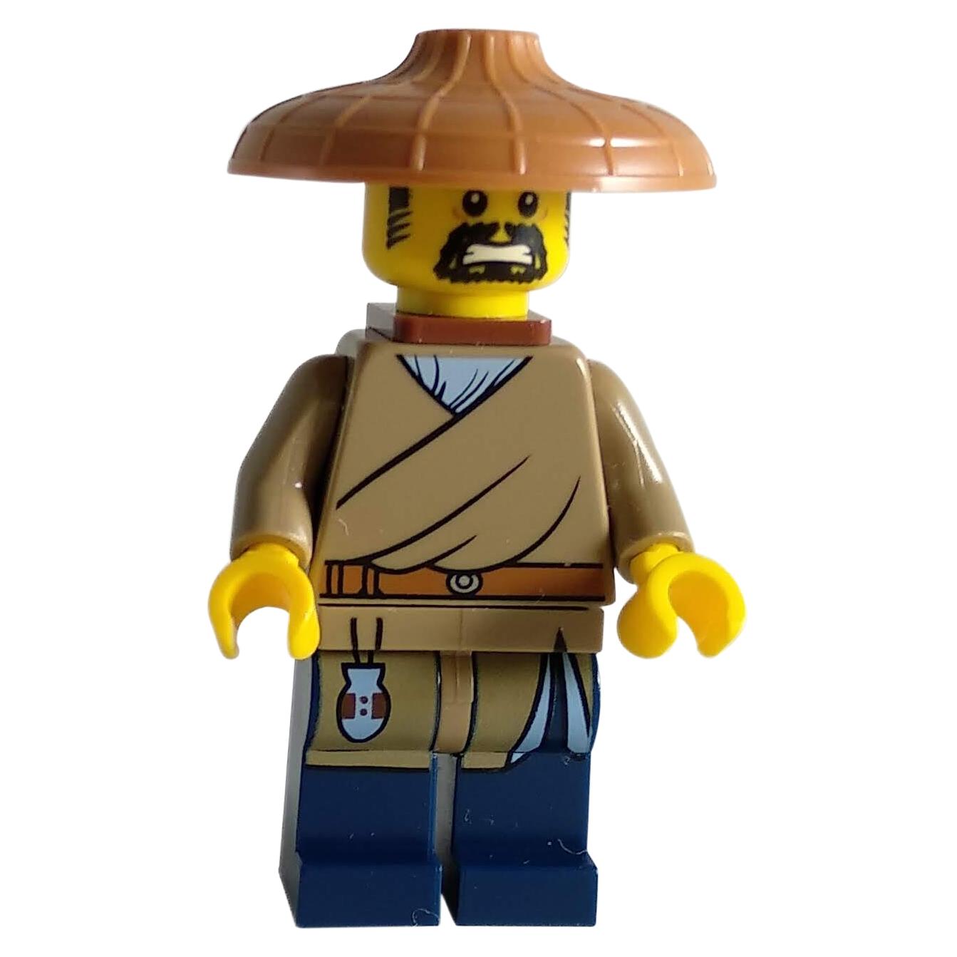 LEGO NINJAGO Shen-Li minifigure with a traditional robe and hat, featuring dual-sided head with different facial expressions.